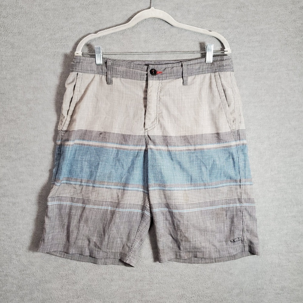 Oneill Men Shorts 34 Gray Colorblock Chino Logo Outdoor Golf Beach Pockets READ